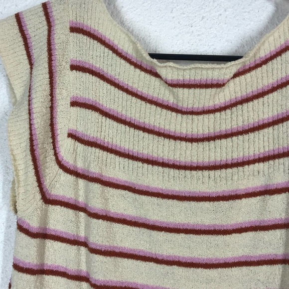 🍒BOGO🍒 Madewell Marin Sweater Tee in Stripe Retro Beige Pink - Picture 8 of 10